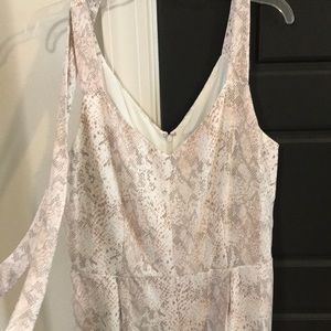 LOFT Pink Snake Print Jumpsuit